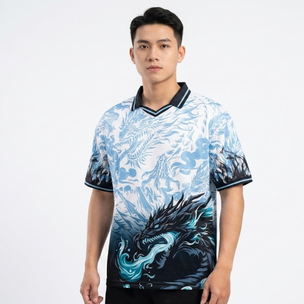 Men’s Oversized Dragon Printed T-Shirt