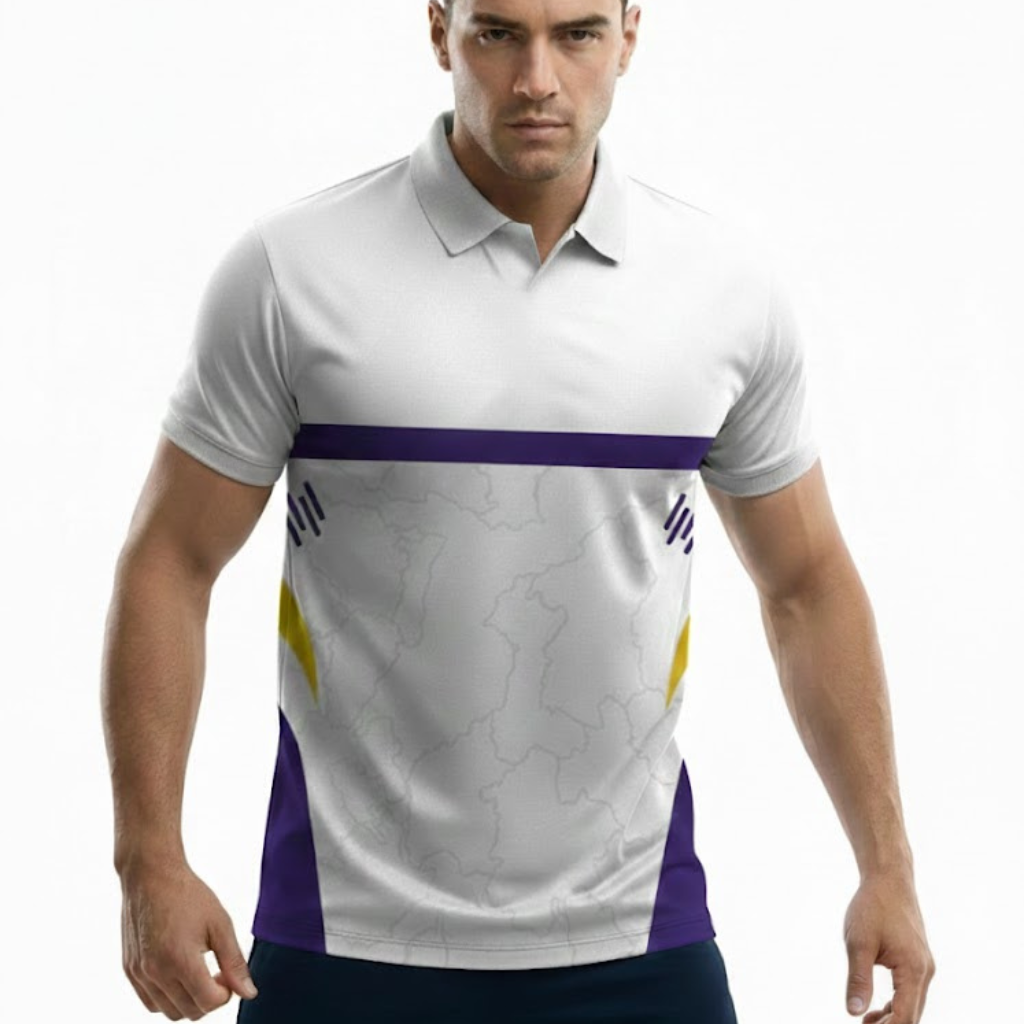 Men’s White T-Shirt with Blue Stripes