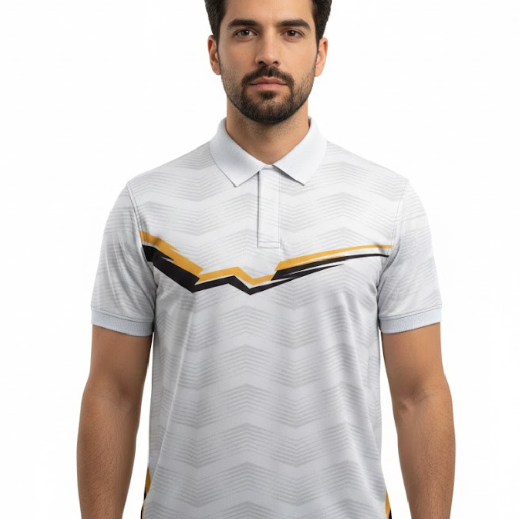Men’s White T-Shirt with Grey Print